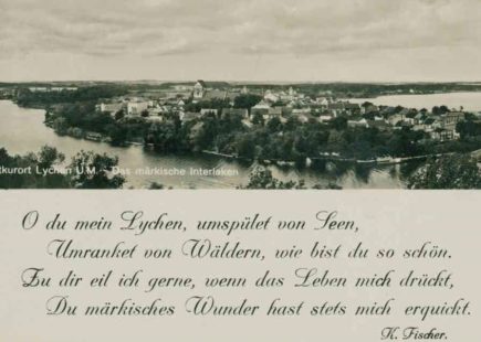 Stadt Lychen, Postkarte mit Vers